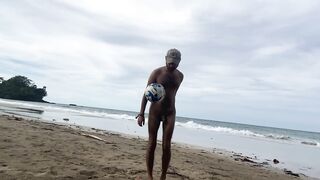 Naked football at the Beach - Slow Motion - 3 image