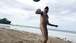 Naked football at the Beach - Slow Motion - 4 image