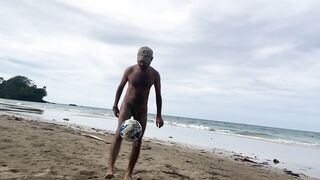 Naked football at the Beach - Slow Motion - 6 image