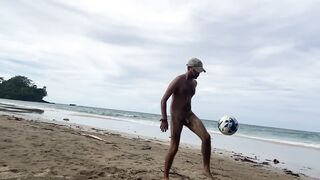 Naked football at the Beach - Slow Motion - 9 image