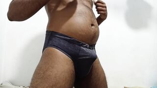 Indian uncle underwear and sarong black cock - 8 image