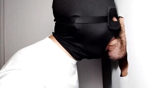 Porn actor comes to my gloryhole for the first time to give me a blowjob.