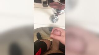 Jerking off in a public urinal - 4 image