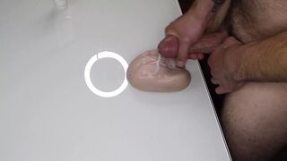 Big cumshot after fucking a sex toy - 1 image