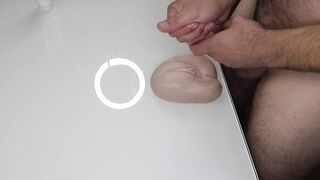 Big cumshot after fucking a sex toy - 2 image