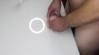 Big cumshot after fucking a sex toy