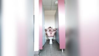 Naked wank in a public restroom - 7 image