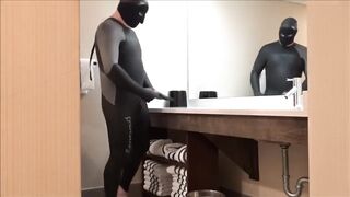 Spiderman changes into wetsuit and wank - 9 image