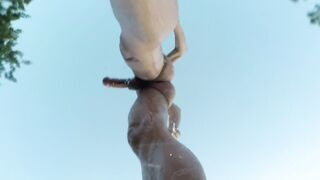 Shower outside/outdoor with boner and slowmotion - 6 image