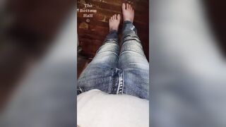 Trying to make it to the toilet before losing control and soaking my favorite skinny jeans POV - 3 image