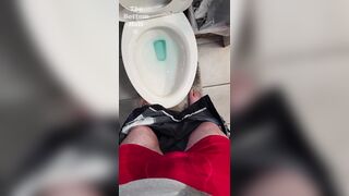 Trying to make it to the toilet before losing control and soaking my favorite skinny jeans POV - 9 image