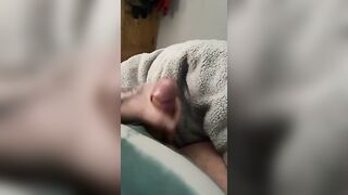 Horny boy strokes his big hard cock on cam