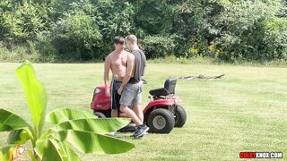 Cute Lawn Mowing Twink Finn August gets FUCKED RAW on a Lawnmower Outdoors - 2 image