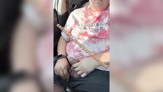 Horny chub can't wait and jerks uncut dick in the Walmart parking lot - 2 image