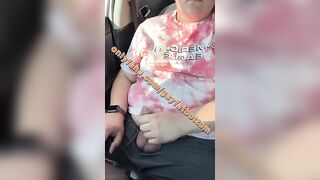 Horny chub can't wait and jerks uncut dick in the Walmart parking lot - 4 image