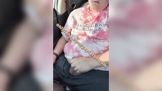 Horny chub can't wait and jerks uncut dick in the Walmart parking lot - 7 image