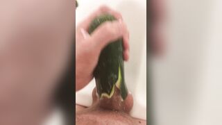 Fucking a pussy farting Zucchini and cumming inside - 7 image