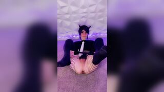 Goth Femboy plays with himself. - 5 image