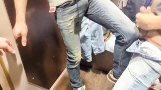 a little jerking in change room with my skinny friend