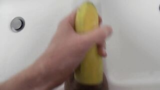 Fucking and Cumming into Banana peel - 3 image