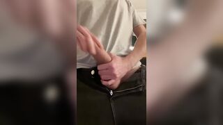 Jerking off a big cock with very unusual grip, lol - 9 image