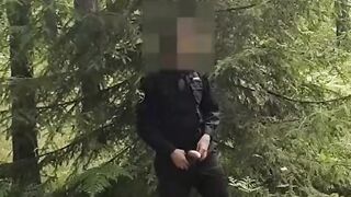 Security Guard masturbate in woods - 10 image