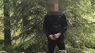 Security Guard masturbate in woods - 3 image