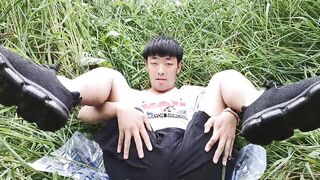 china boy Masturbation cute teen Asian boys Amateur twink Outdoors - 3 image