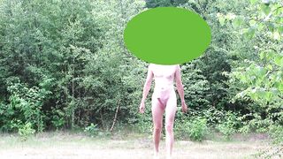 Hard dick walking in public forest - 6 image