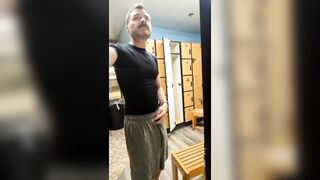 Showing my big bulge and floppy cock off for you at the gym - 4 image