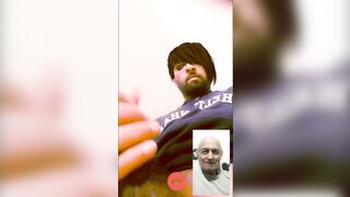 Old man and young boy having a video call fun - 3 image