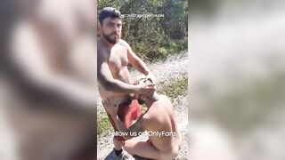 Risky Outdoor Country Backwoods Blowjob - 2 image