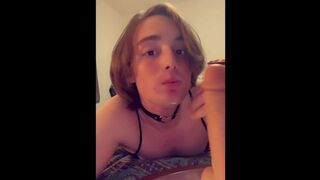 Femboy Loves to suck his favourite toy - 1 image