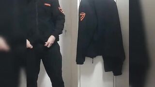 Security Guard masturbate and cum in work locker room - 2 image