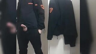 Security Guard masturbate and cum in work locker room - 4 image