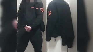 Security Guard masturbate and cum in work locker room - 7 image