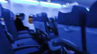 Wanking on airplane seat, PUBLIC EXTREME - 2 image