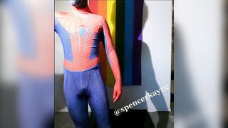 Spidey Wetsuit Flex and Showing off Muscles