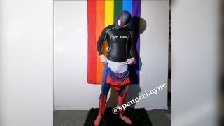 Spidey Wetsuit Flex and Showing off Muscles