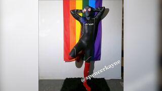 Spidey Wetsuit Flex and Showing off Muscles