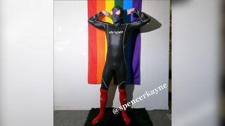 Spidey Wetsuit Flex and Showing off Muscles