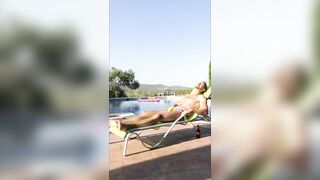 Outdoor Muscle Twink Wank by the Pool - 3 image