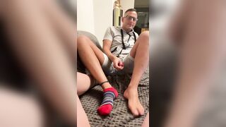 Foot porn, feets and cum, gay Twink - 3 image