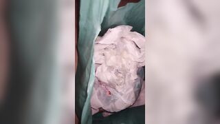 After i finish on the bag. cumshot fetish pre cum ( CUMSHOT WORSHIP