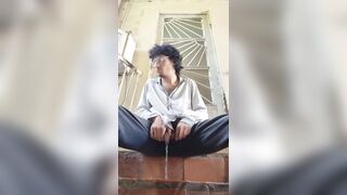 Really scared of getting caught while doing this GOLDE SHOWER - 6 image