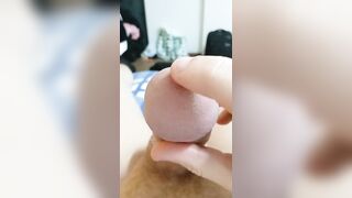18 year old puts his finger in his big and hot cock on the orders of his older stepsister - 2 image