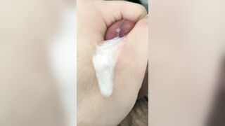 Jacking off. A lot cum