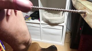 fuckin my Cock with a rippled stick - 2 image