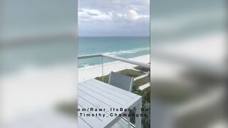 18 Year Old Twink ItsBen fucks jock Timothy Champagne outside in public on a glass hotel balcony - 10 image