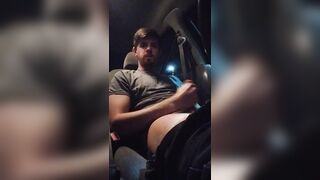 Jacking off in my CAR in PUBLIC! Dirty talking and moaning loud like a slut until I eat my own cum! - 2 image